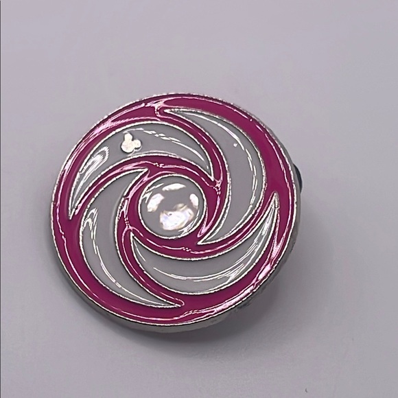 Jewelry | Elegant Pink And Silver Swirl Pin Disney Authentic Tradeable ...